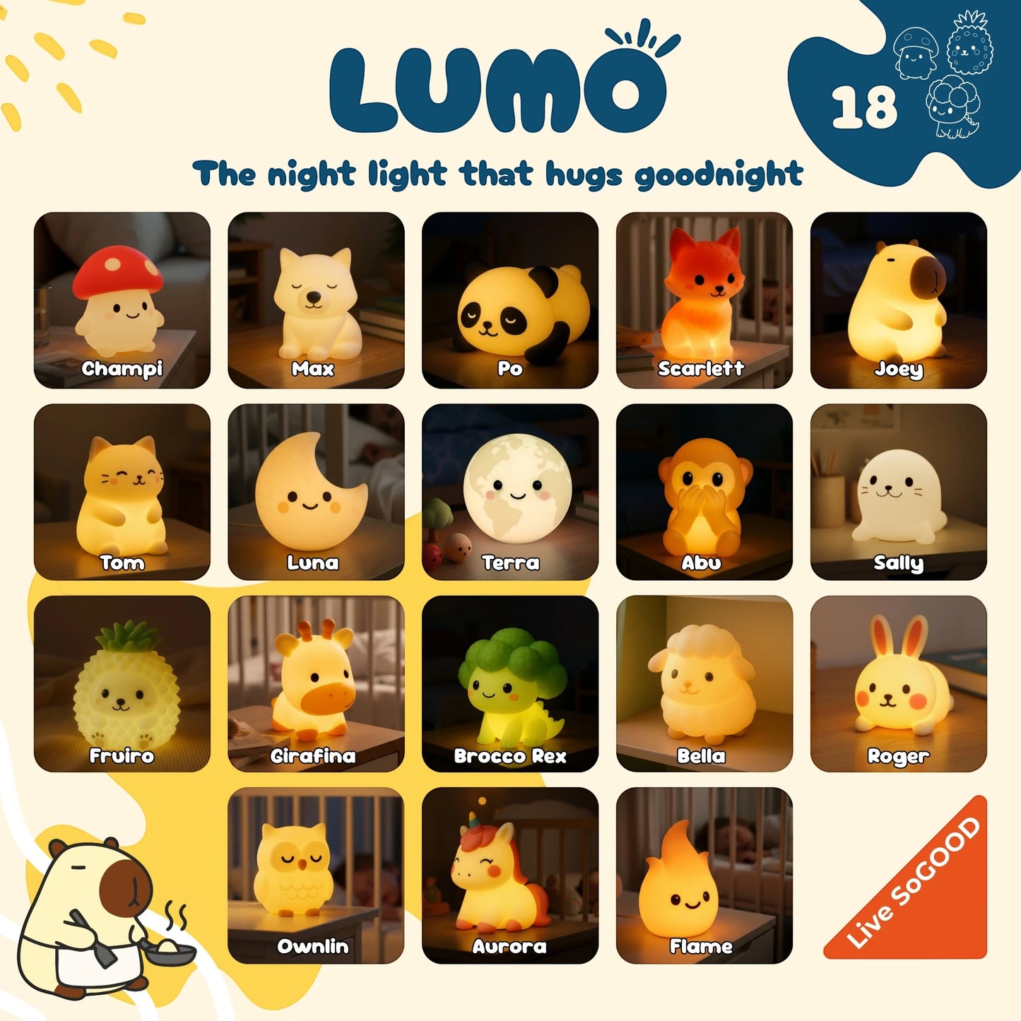 Silicone Night Light Champi LiveSoGOOD