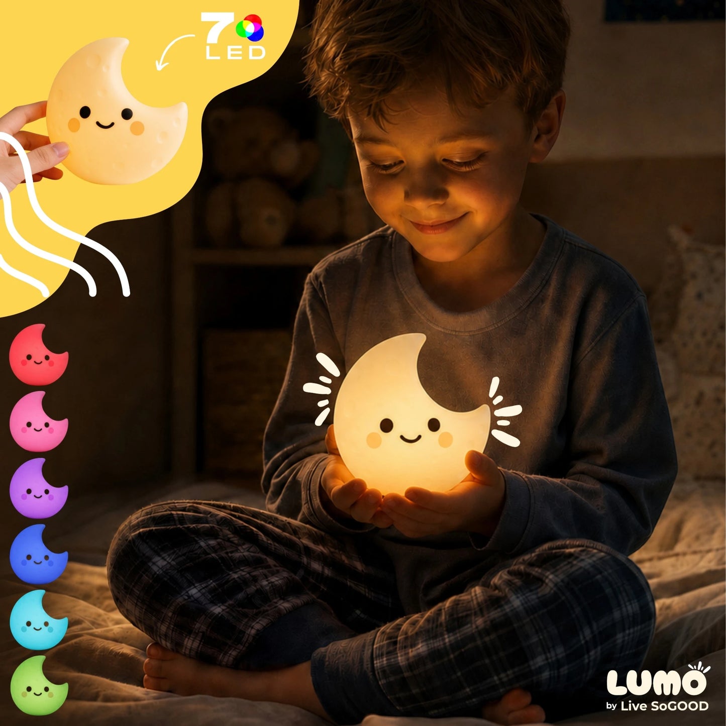Silicone Night Light Luna LiveSoGOOD
