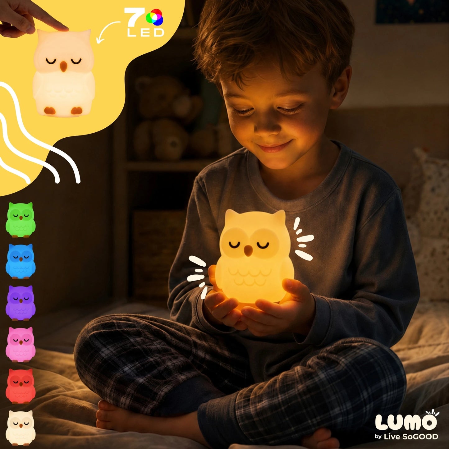 Silicone Night Light Owlin LiveSoGOOD