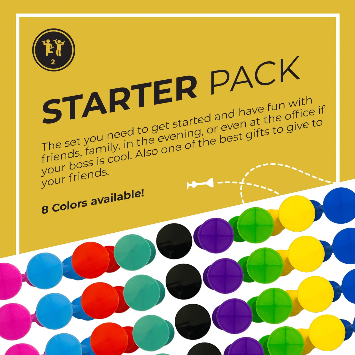 Tossit Game Starter Packs Come in 8 different colors.