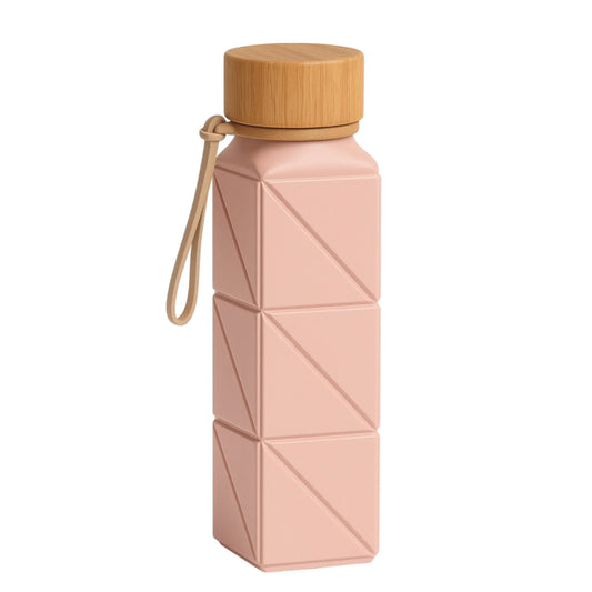 Przedsprzedaż: Składana butelka FLŌ Blush Pink Bamboo Edition