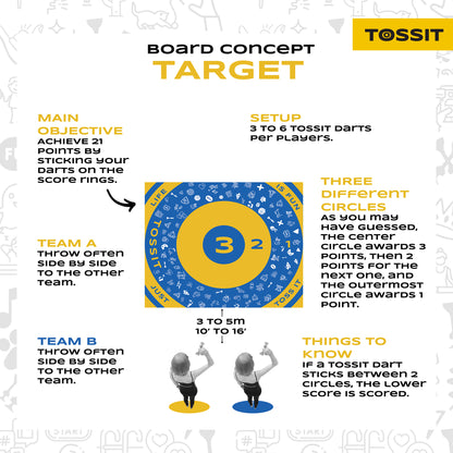 TOSSIT Gra rodzinna Board  2 w 1 River i tryb celowania - zasady celowania