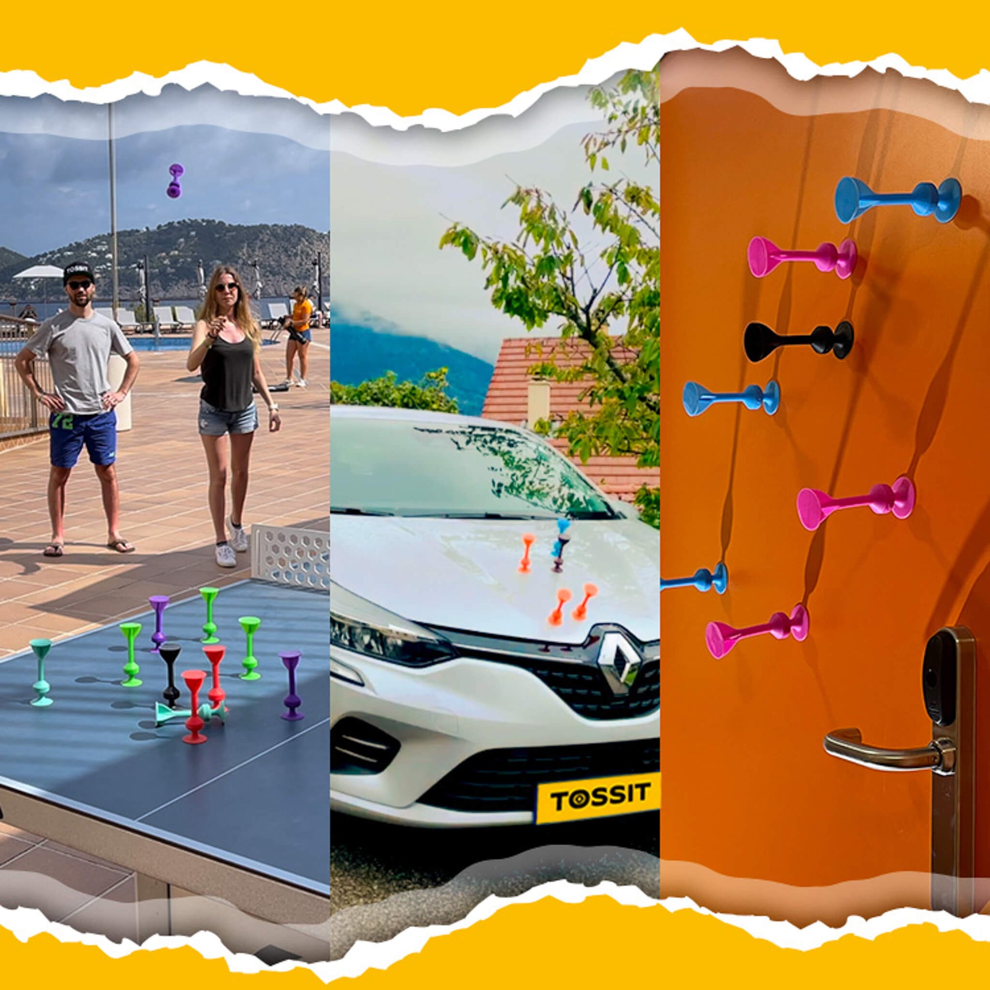 Tossit O Duo Edition pode ser jogado em várias superfícies.